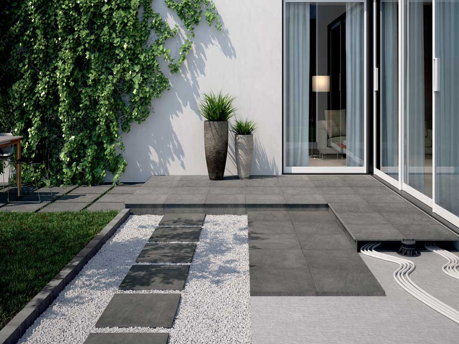 Beispiel von Terrassenplatten Großformat